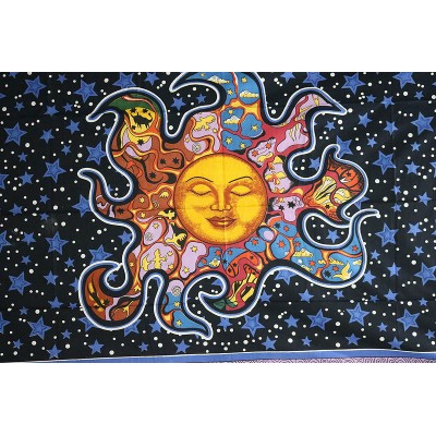Hippie Indian Decor Bed sheet Sun & Moon Wall Hanging Boho Tapestry Psychedelic   263879866350